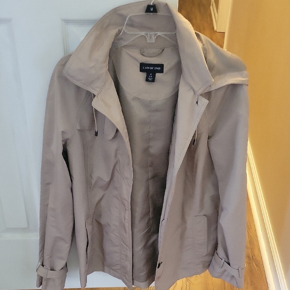 Womens Lands' End Tan Rain Jacket